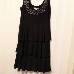 Embellished Ruffled “Dressbarn” Black Dress